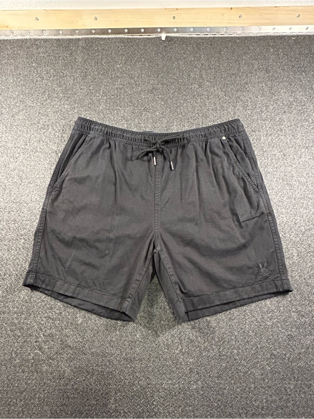 Psycho Bunny Shorts Mens Large Black Drawstring Chino Elastic Waist Casual